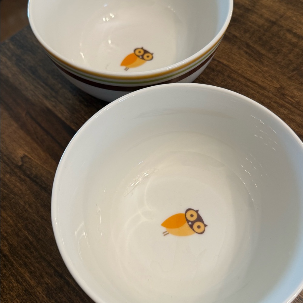 Rachael Ray  little Hoot porcelain cereal/ soup  bowls (2)
